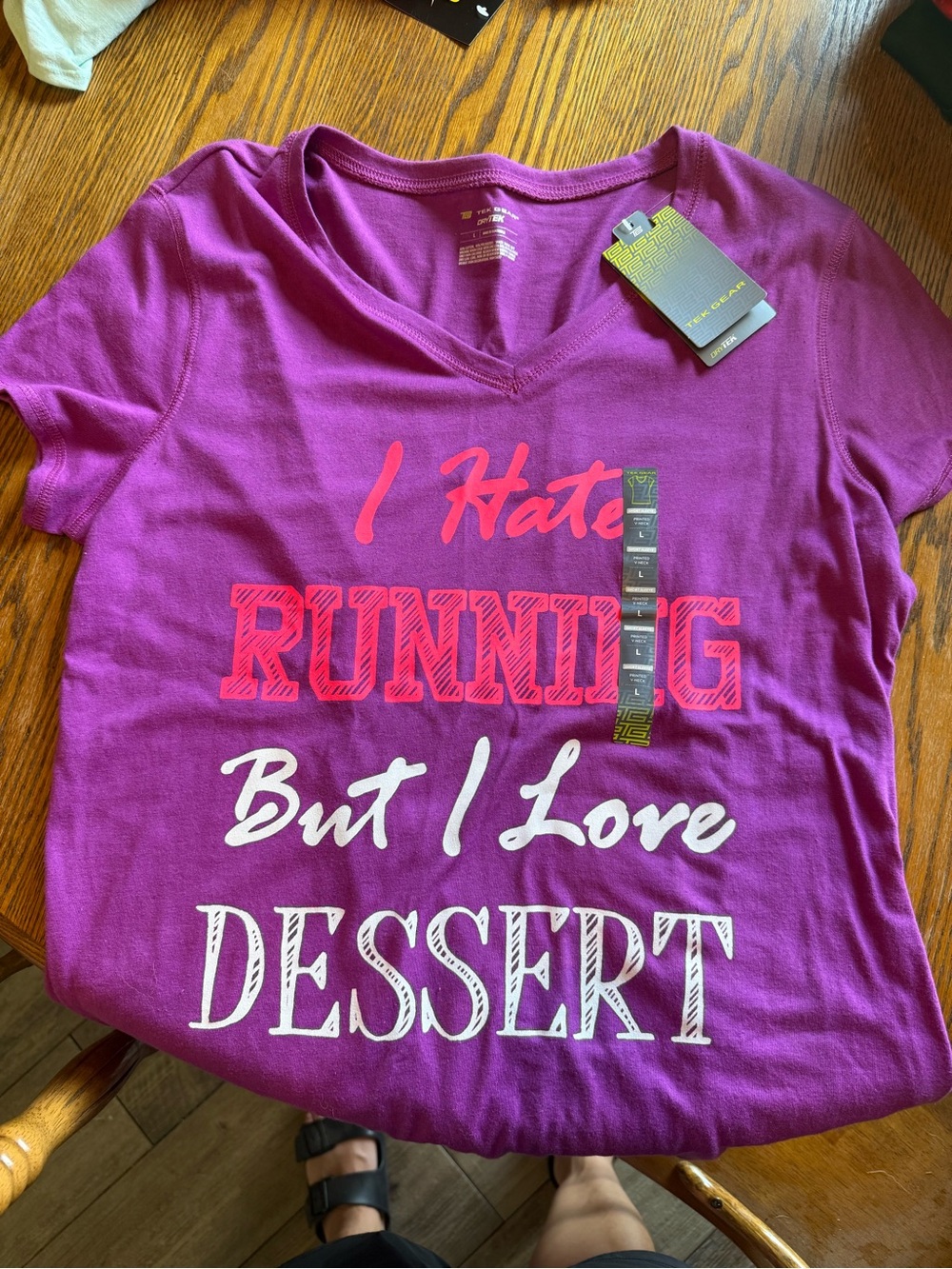 tek gear Purple V-neck Active Tee with Subtle Logo